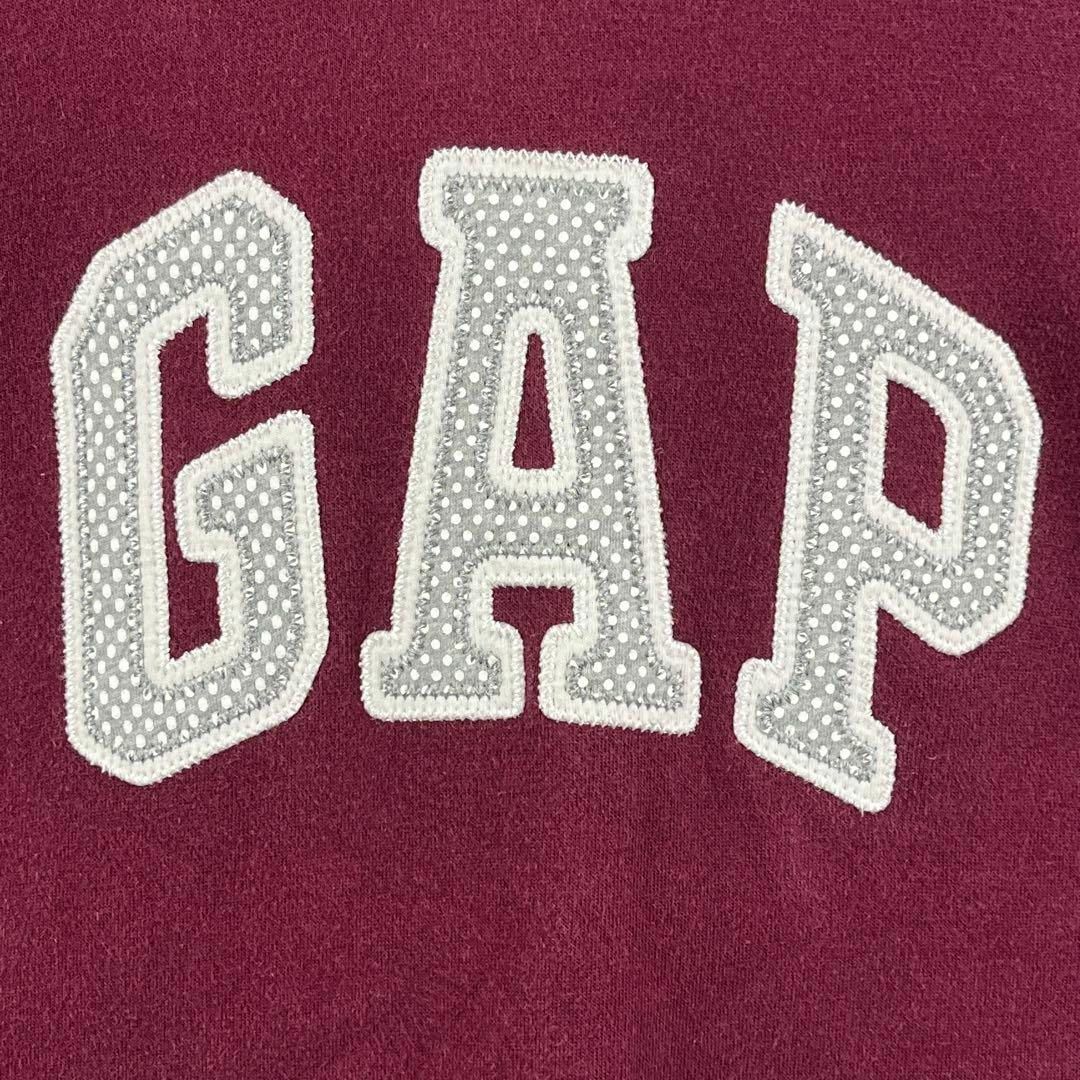 gap ギャップ プルオーバーパーカー 刺繍デカロゴ ボルドー L