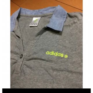 アディダス(adidas)のadidasレディース襟付きカットソー(シャツ/ブラウス(半袖/袖なし))