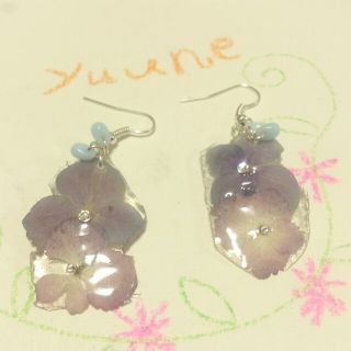 雫と紫陽花ピアス(ピアス)