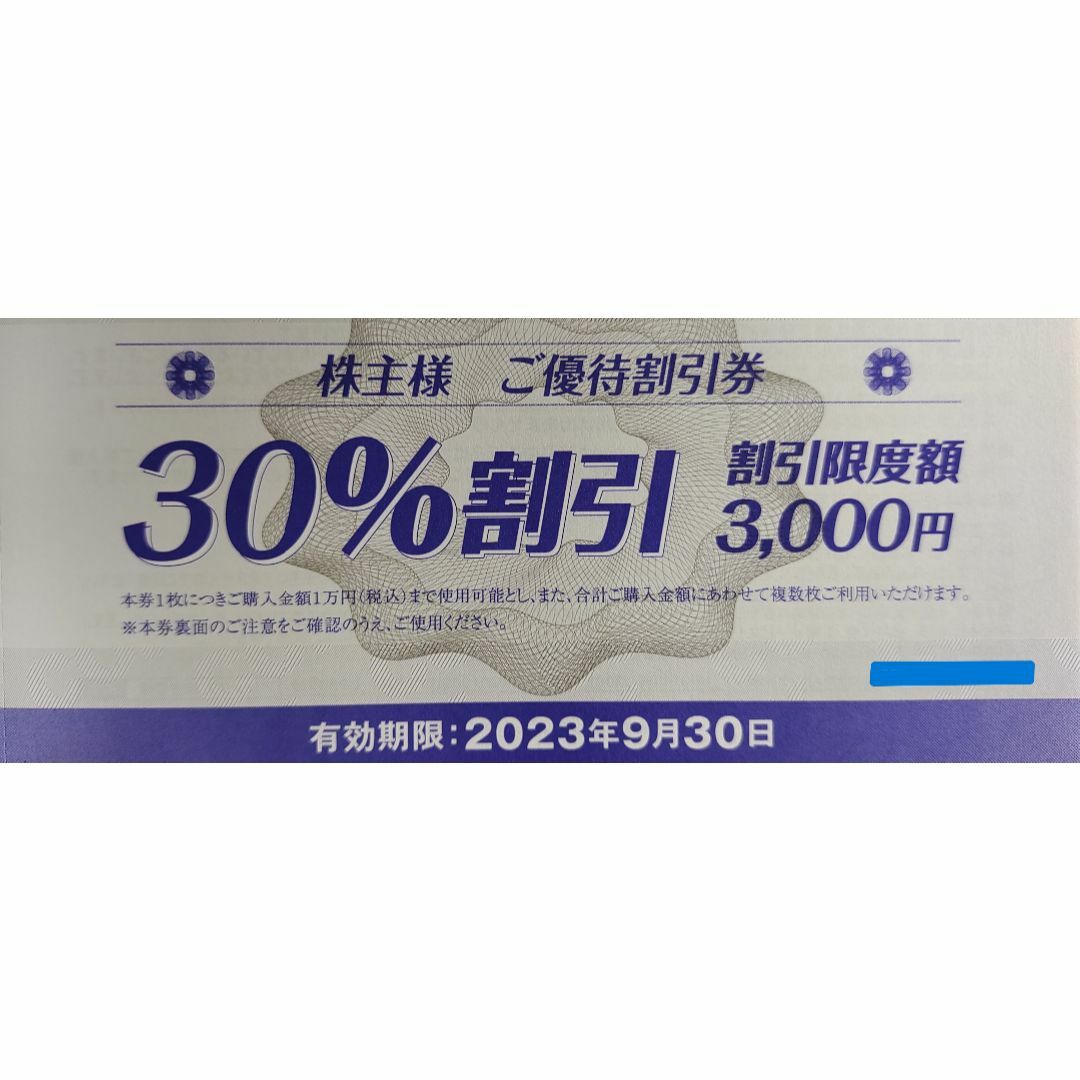 専用　アシックス　株主優待割引券　30%引き