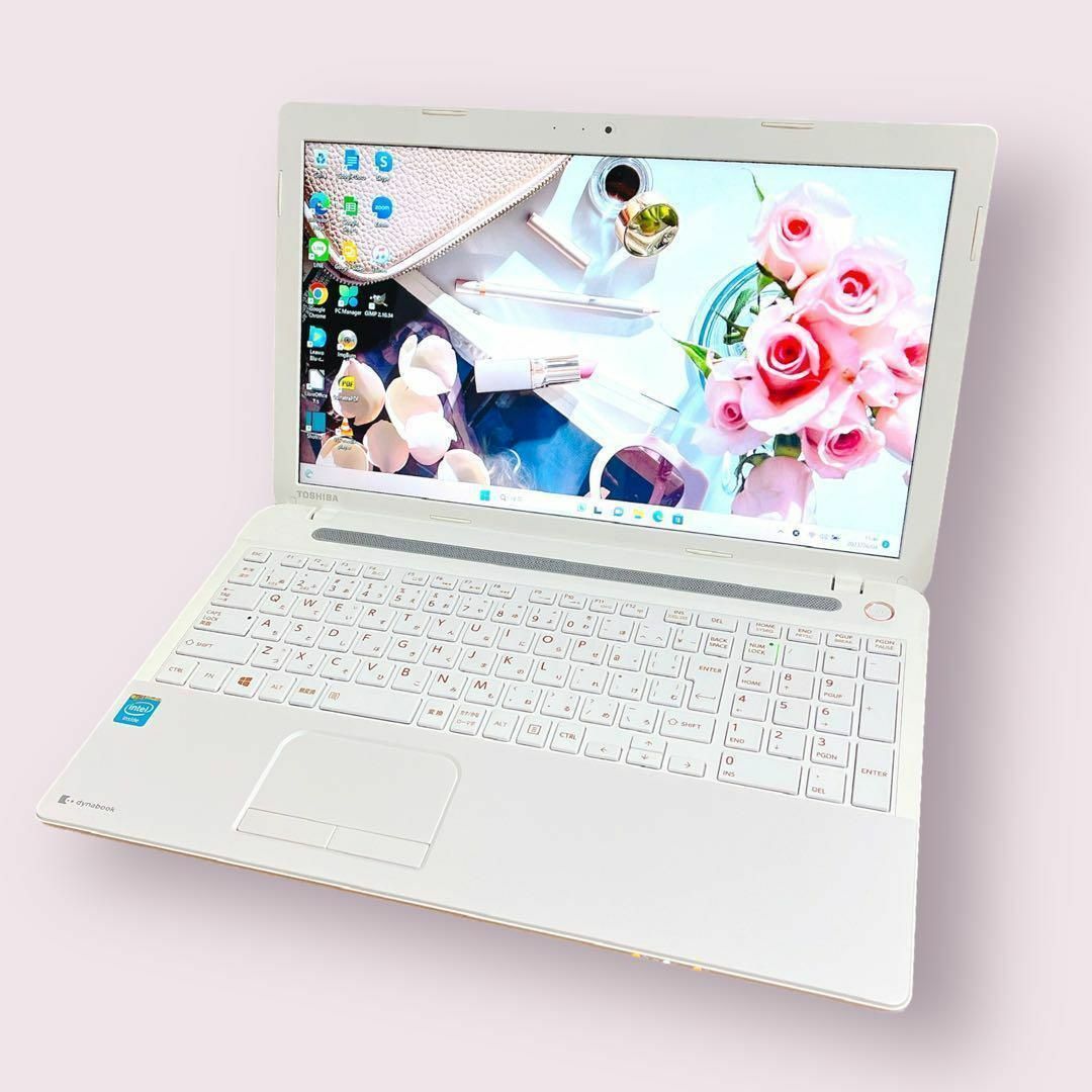 【美品】白い東芝ノートPC❤️すぐに使える初期設定済み Windows11 カメラ