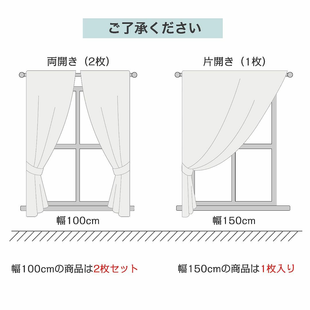 【色: 青い】Topfinel カーテン 北欧 青いの葉 可愛い お洒落 幅10