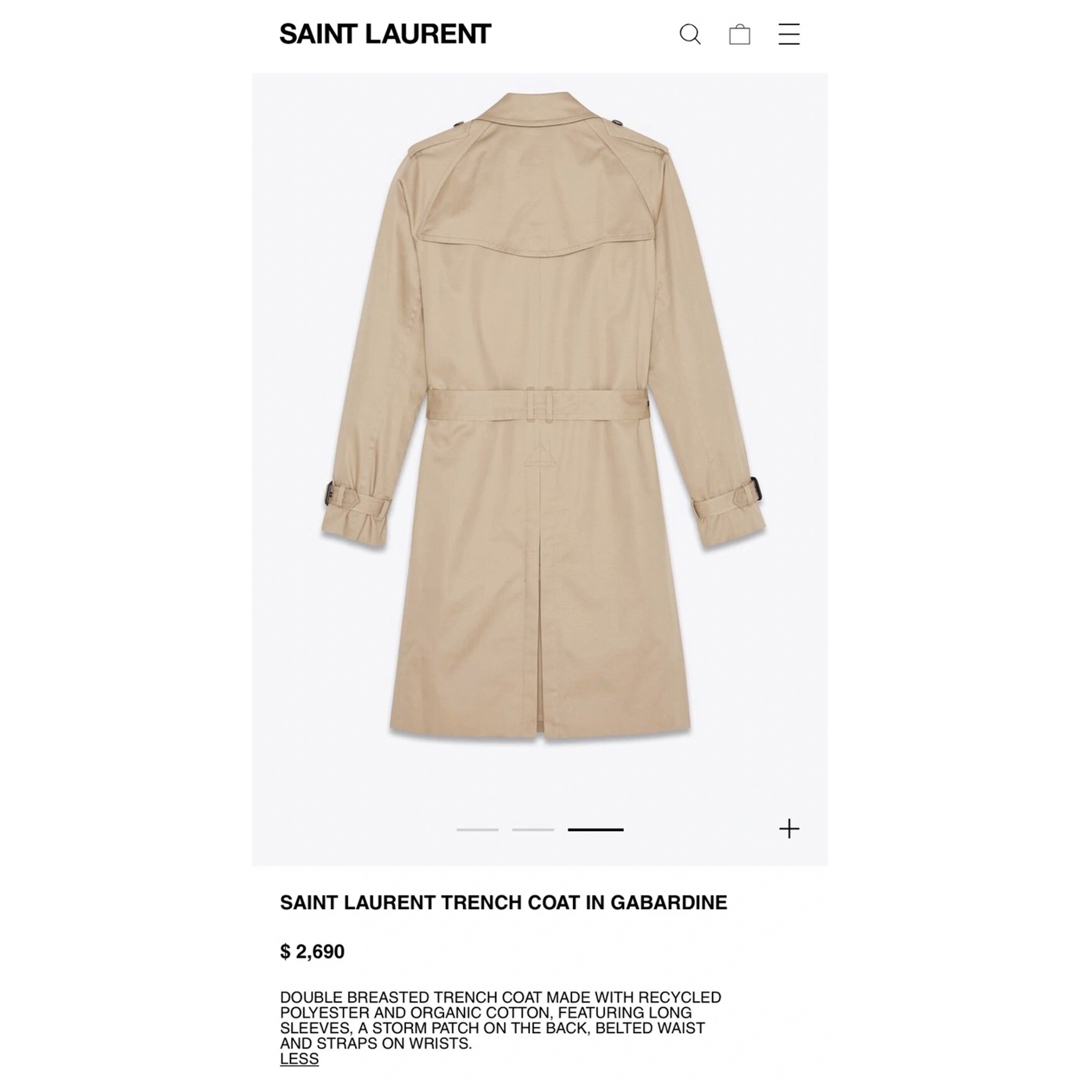 Saint Laurent(サンローラン)の専用　サンローラン パリ 2013AW トレンチコート 44 キムタク着  メンズのジャケット/アウター(トレンチコート)の商品写真