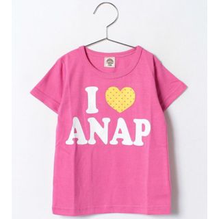 アナップキッズ(ANAP Kids)のANAP KIDS新品I LOVE ANAP  Tシャツ100ピンク(Tシャツ/カットソー)