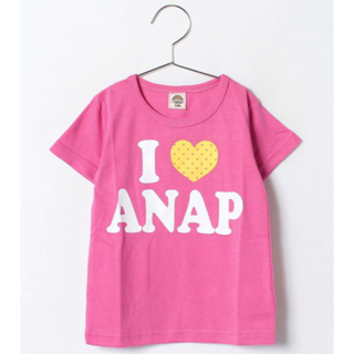 アナップキッズ(ANAP Kids)のANAP KIDS新品 I LOVE ANAP  Tシャツ110ピンク(Tシャツ/カットソー)