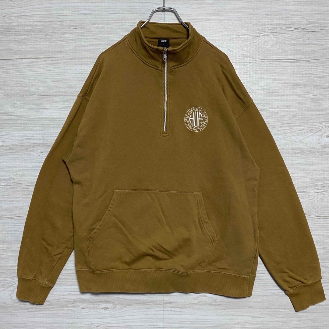 HUF - 【人気デザイン】ハフ スウェット Lサイズ ハーフジップ ワン