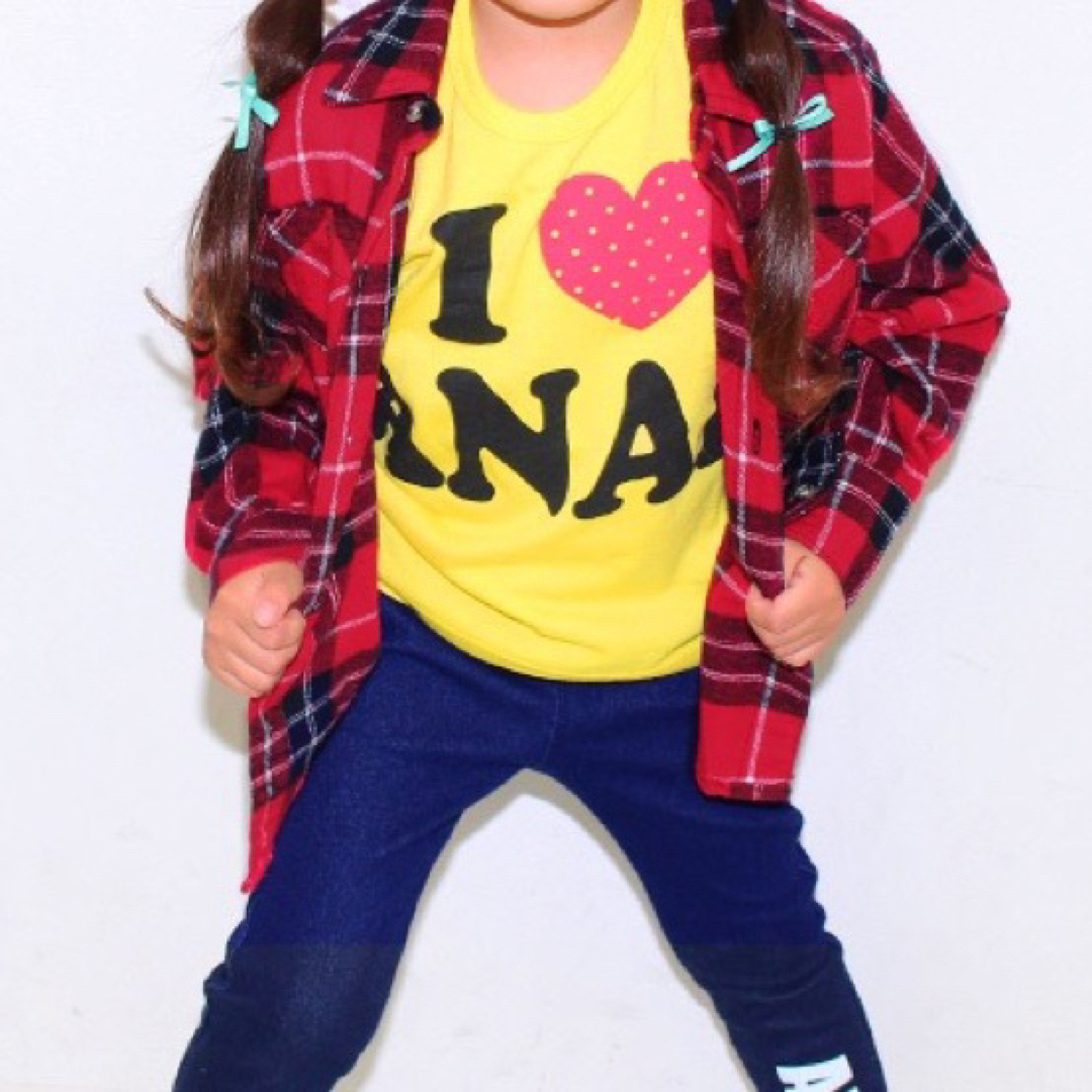 ANAP Kids(アナップキッズ)のANAP KIDS新品 I LOVE ANAP  Tシャツ110ホワイト キッズ/ベビー/マタニティのキッズ服女の子用(90cm~)(Tシャツ/カットソー)の商品写真