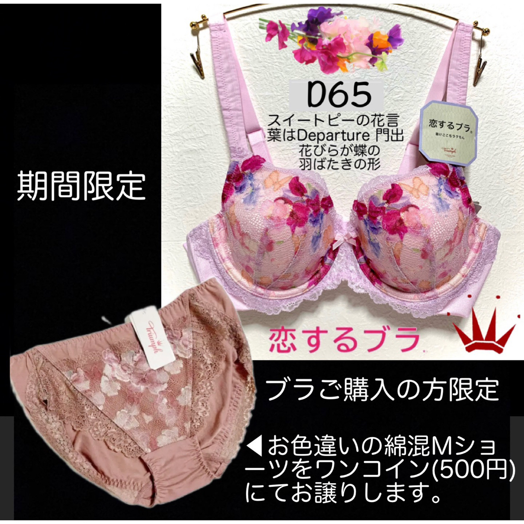 D65 トリンプ  着けごこちラクちん 恋するブラ ブラ単品