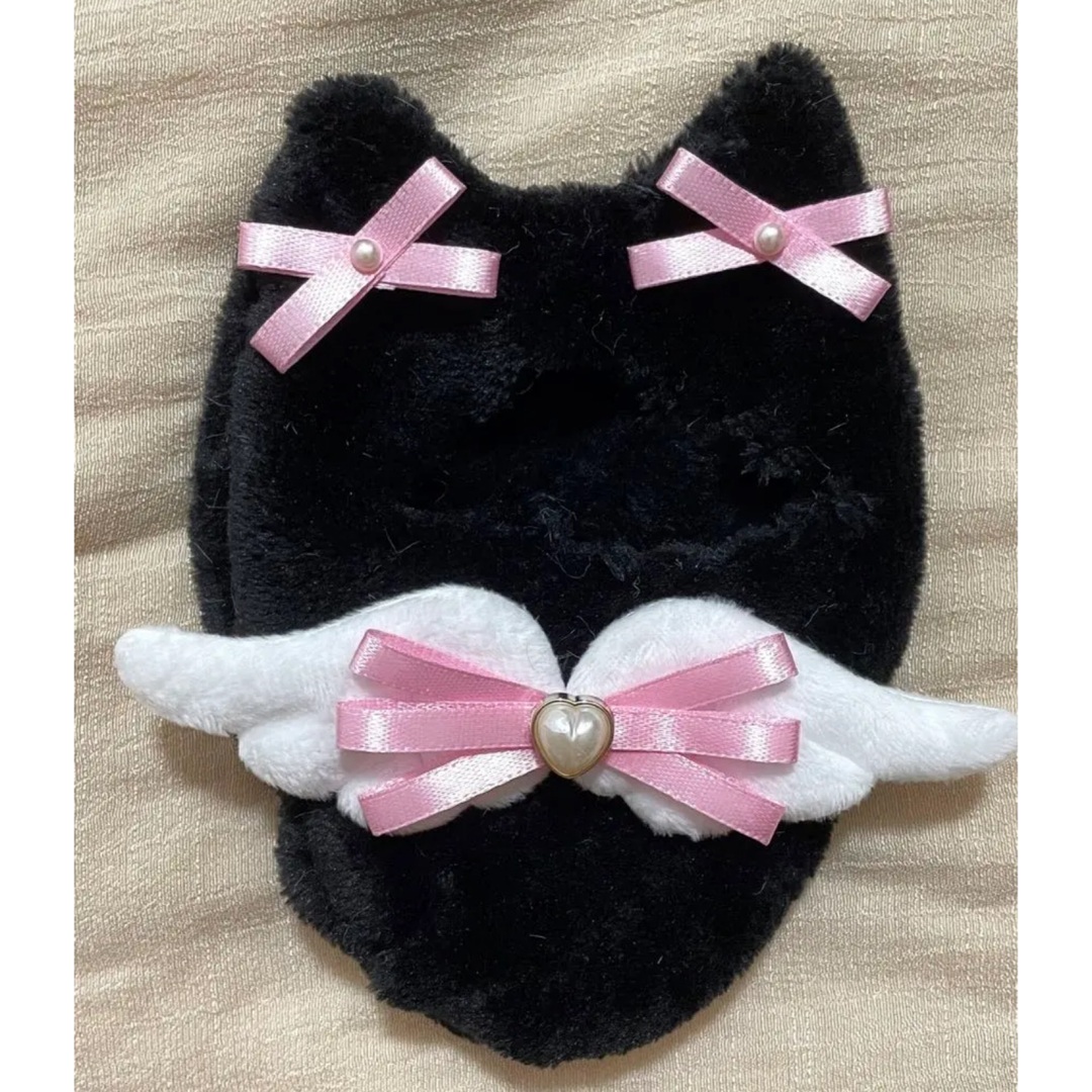 超特価】【超特価】ちびぐるみ ハンドメイド ぬい服 天使 黒猫 ねこ ピンク ぬいぐるみ