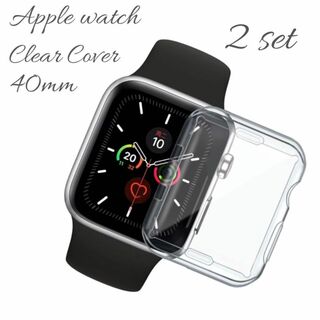 アップルウォッチ(Apple Watch)のAppleWatch 保護ケース  透明  40㎜　2個セット　アップルウォッチ(モバイルケース/カバー)