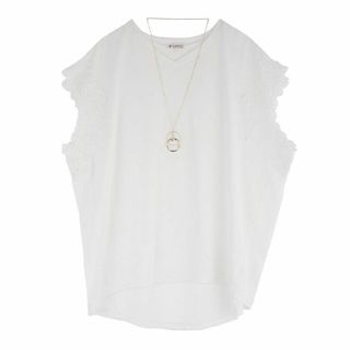 アクシーズファム(axes femme)の袖レースドルマンプルオーバー ホワイト axes(Tシャツ(半袖/袖なし))