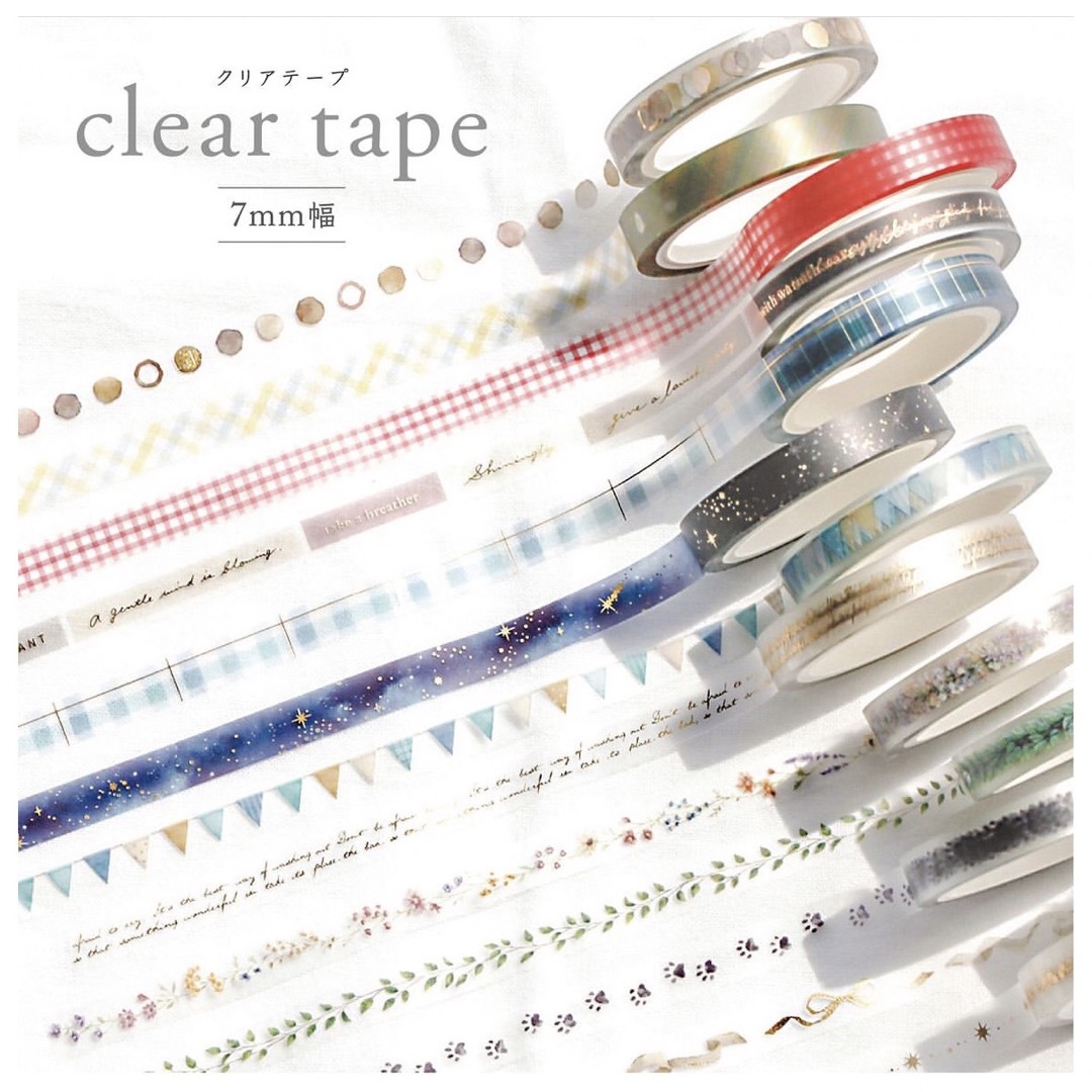 【バラ売り可】MIND  WAVE  Clear  Tape  7mm  16点