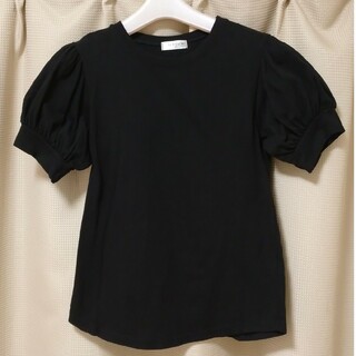 モードローブ(MODE ROBE)のモードローブ パフスリーブTシャツ 黒(Tシャツ(半袖/袖なし))