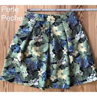 ペルルペッシュ(Perle Peche)のペルルペッシュ　Perle Peche ★ブルー　フラワー★スカート(ミニスカート)