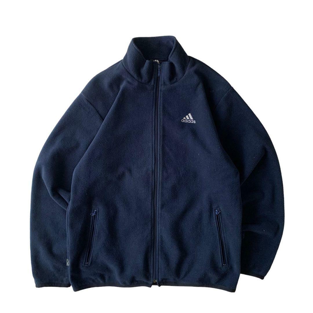 00’s adidas アディダス ジップアップフリースジャケットワンポイント