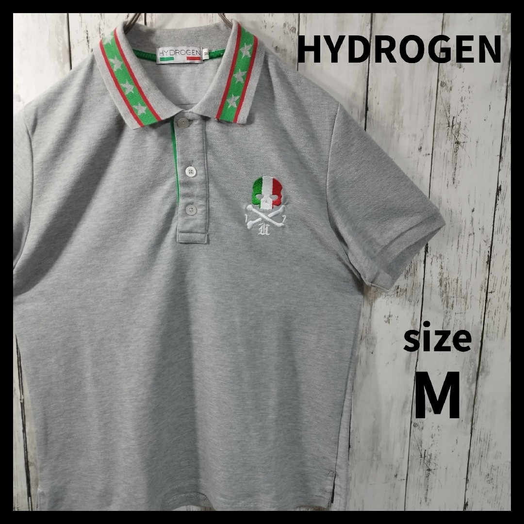 HYDROGEN - 【HYDROGEN】刺繍ロゴ鹿子ポロシャツ 半袖 ドクロ イタリア