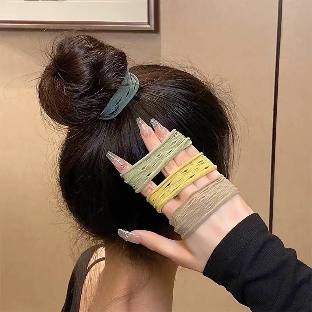 色: ひし形-六色です】ヘアゴム 跡がつかない髪ゴム おしゃれ 6色