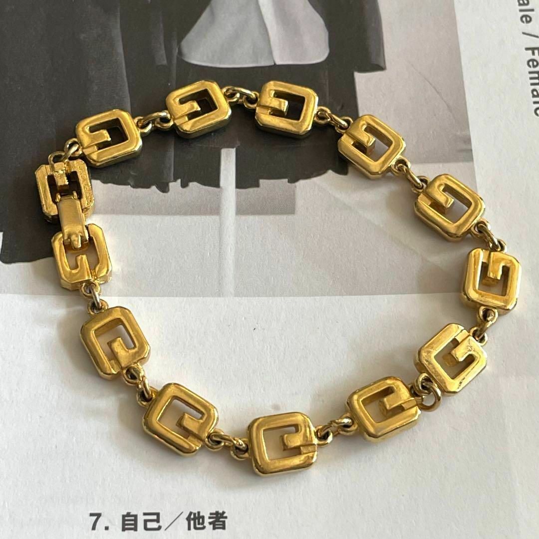 極美品】GIVENCHY ブレスレット G ロゴ チェーン ゴールド メンズ