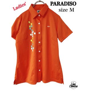 パラディーゾ(Paradiso)の試着のみ美品！Paradiso パラディーゾ　ポロシャツ　レディースM 半袖(ウエア)