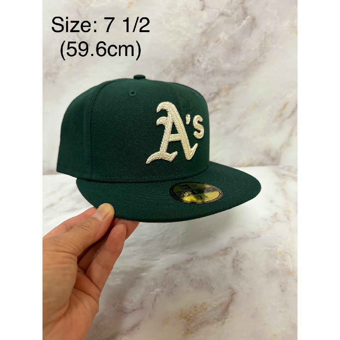 Newera 59fifty オークランドアスレチックス ステッチロゴ キャップ