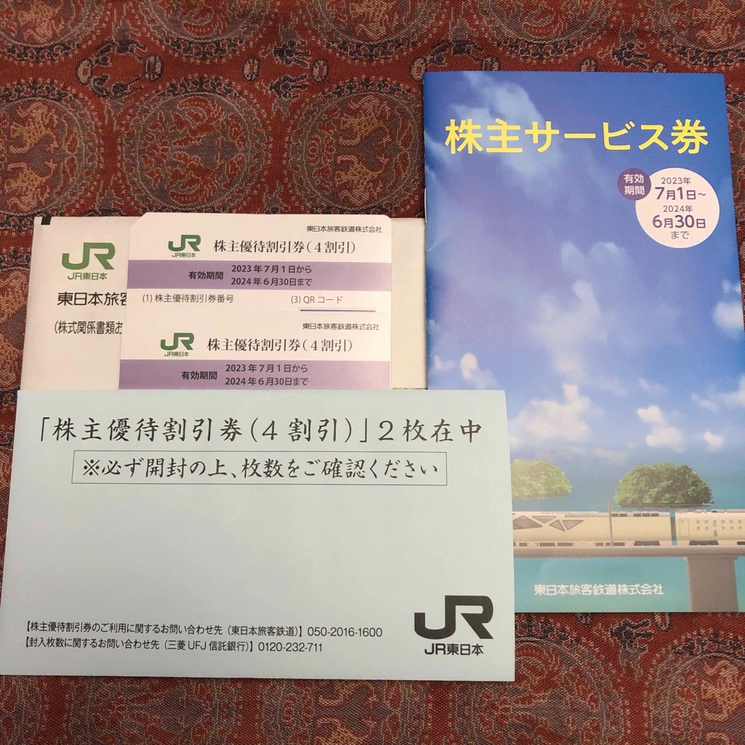 JR東日本 株主優待割引券（4割引） 2枚＋株主サービス券 1冊