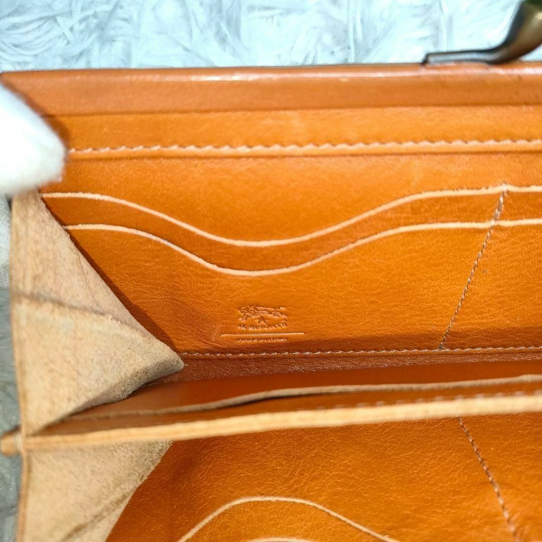 IL BISONTE(イルビゾンテ)のイルビゾンテ 長財布 がま口 ブラウン IL BISONTE 財布 キャメル レディースのファッション小物(財布)の商品写真