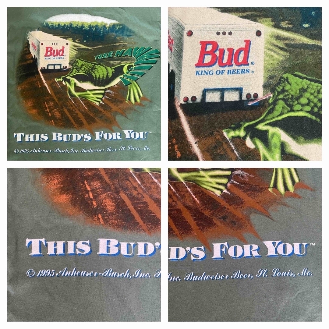 CHANGES(チェンジズ)の【新品未使用】1995 Budweiser バドワイザーロンT カーキ緑 メンズのトップス(Tシャツ/カットソー(七分/長袖))の商品写真