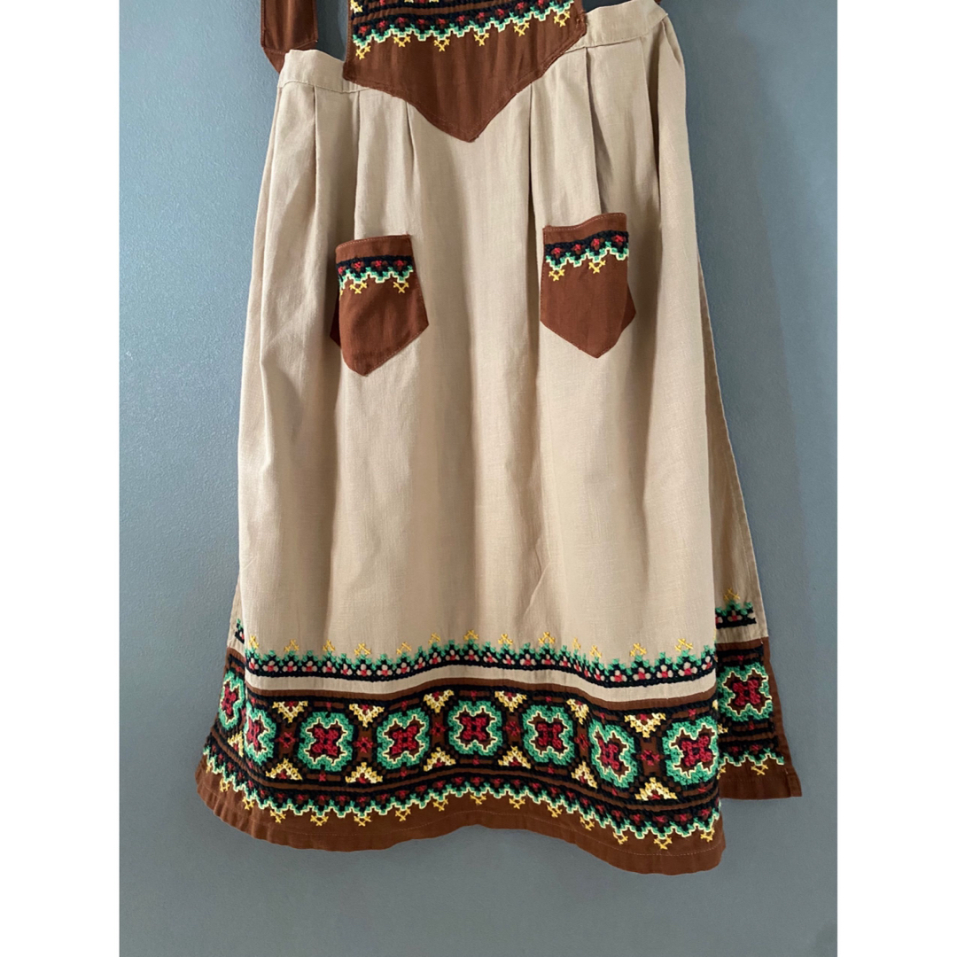 古着アンティーク ビンテージ 70s France エプロンドレス ワンピース 古着アンティーク ビンテージ 70s France エプロンドレス ワンピース