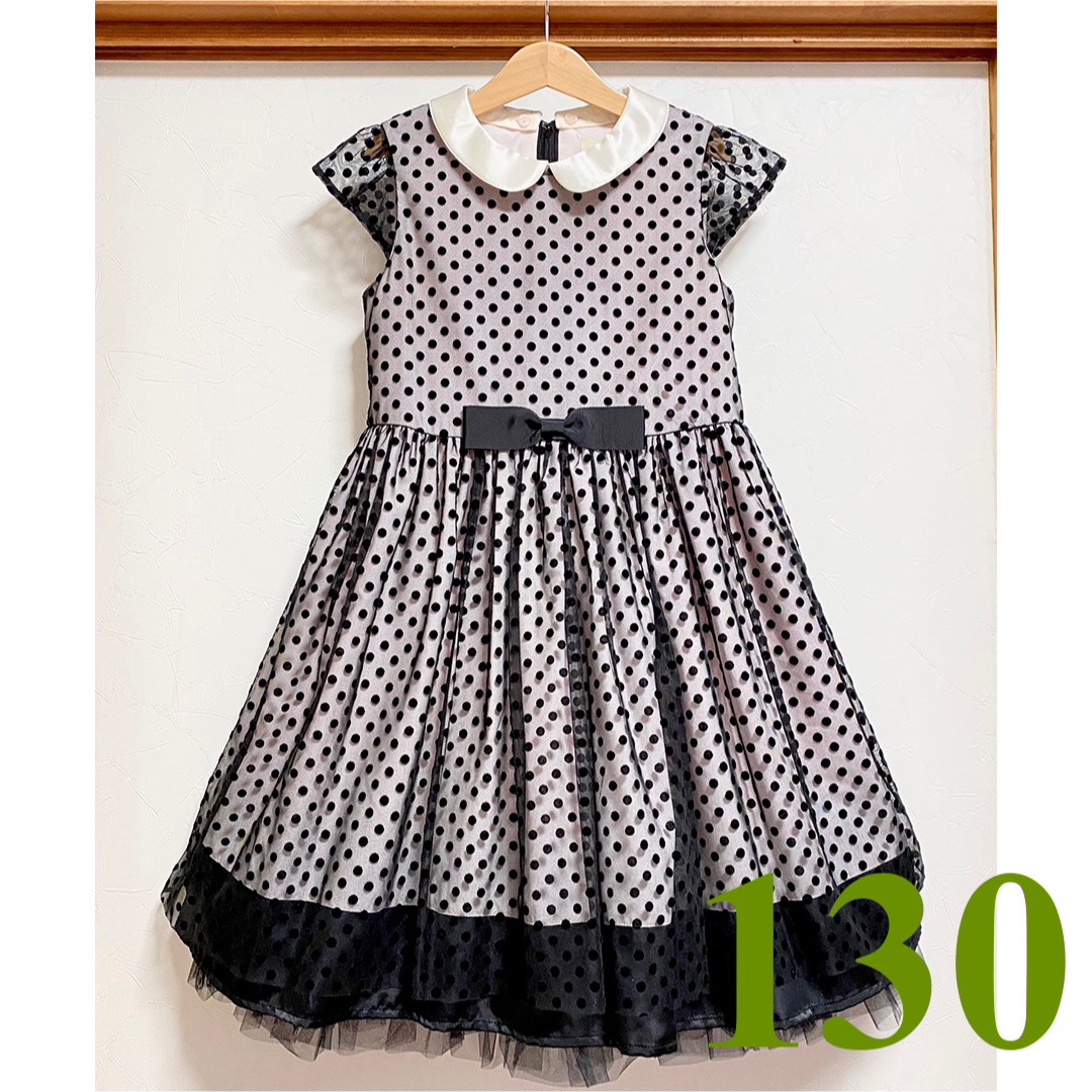 kumikyoku（組曲）(クミキョク)の美品 クミキョク ドレス ワンピース 120 130 フォーマル ピンク黒 キッズ/ベビー/マタニティのキッズ服女の子用(90cm~)(ドレス/フォーマル)の商品写真