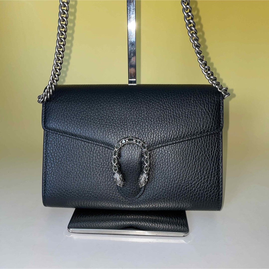 Gucci - Gucci 極美品 黒 ディオニュソス ミニバッグ チェーン