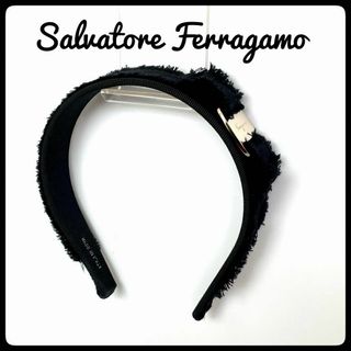 サルヴァトーレフェラガモ(Salvatore Ferragamo)のフェラガモ　ヴァラ・リボンツイードカチューシャ　【P-6】(カチューシャ)