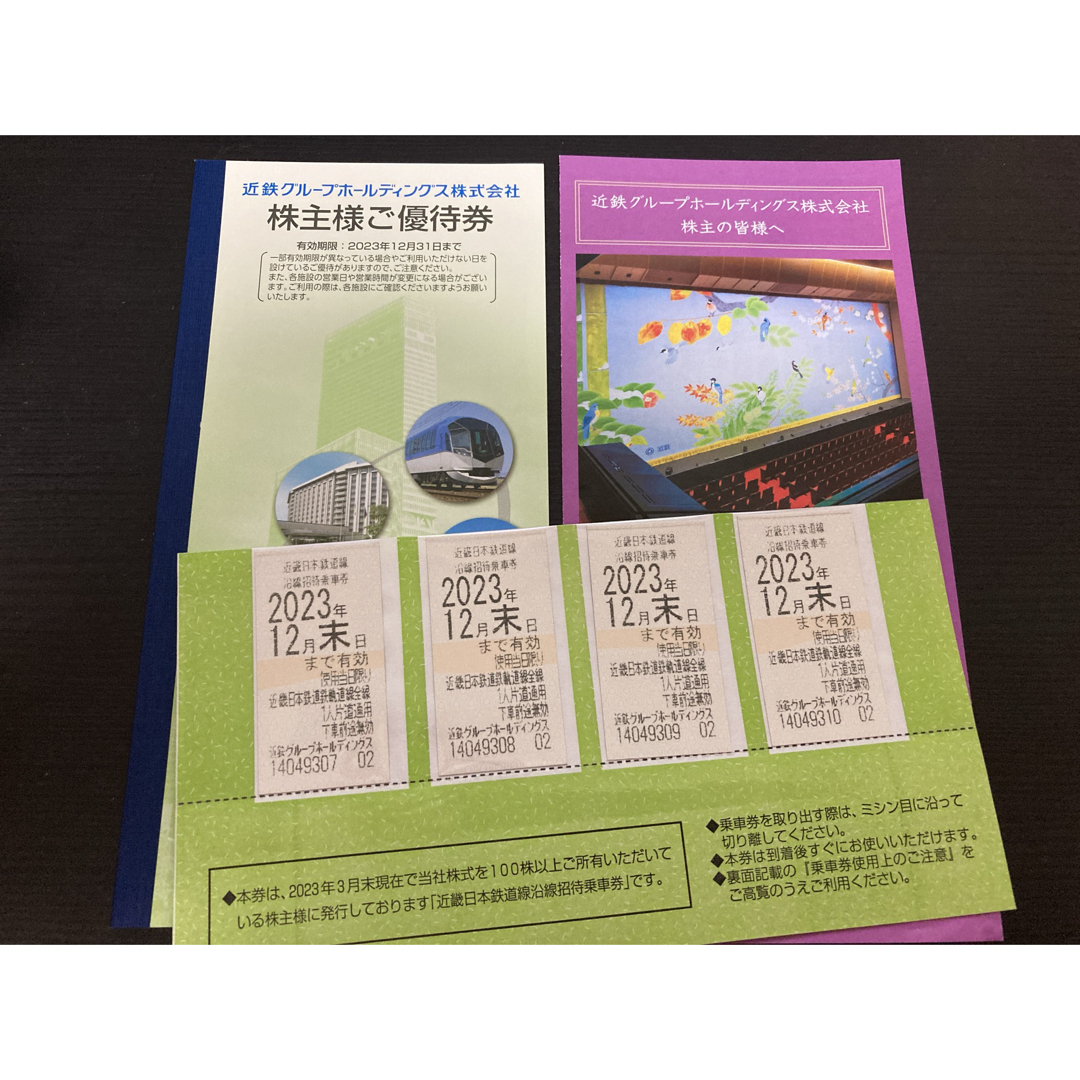 [送料込・匿名配送] 近鉄グループ 株主優待 (乗車券4枚+冊子1冊)鉄道乗車券