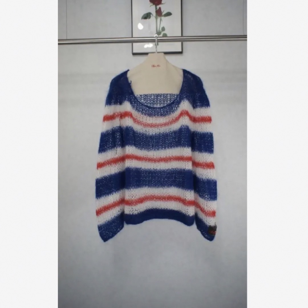 SYUMAN. Mulch border mohair Knitシュウオムフェム