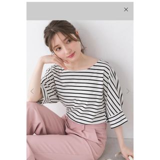 フィフス(fifth)の【新品未使用】fifthボーダーカットソー/ボートネックカットソー/お洒落(Tシャツ/カットソー(半袖/袖なし))