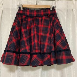 ロディスポット(LODISPOTTO)のmillefille closet　チェック柄スカート　レッド×ネイビー　M(ミニスカート)