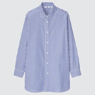 ユニクロ(UNIQLO)の【UNIQLO】コットンストライプロングシャツ（長袖）(シャツ/ブラウス(長袖/七分))