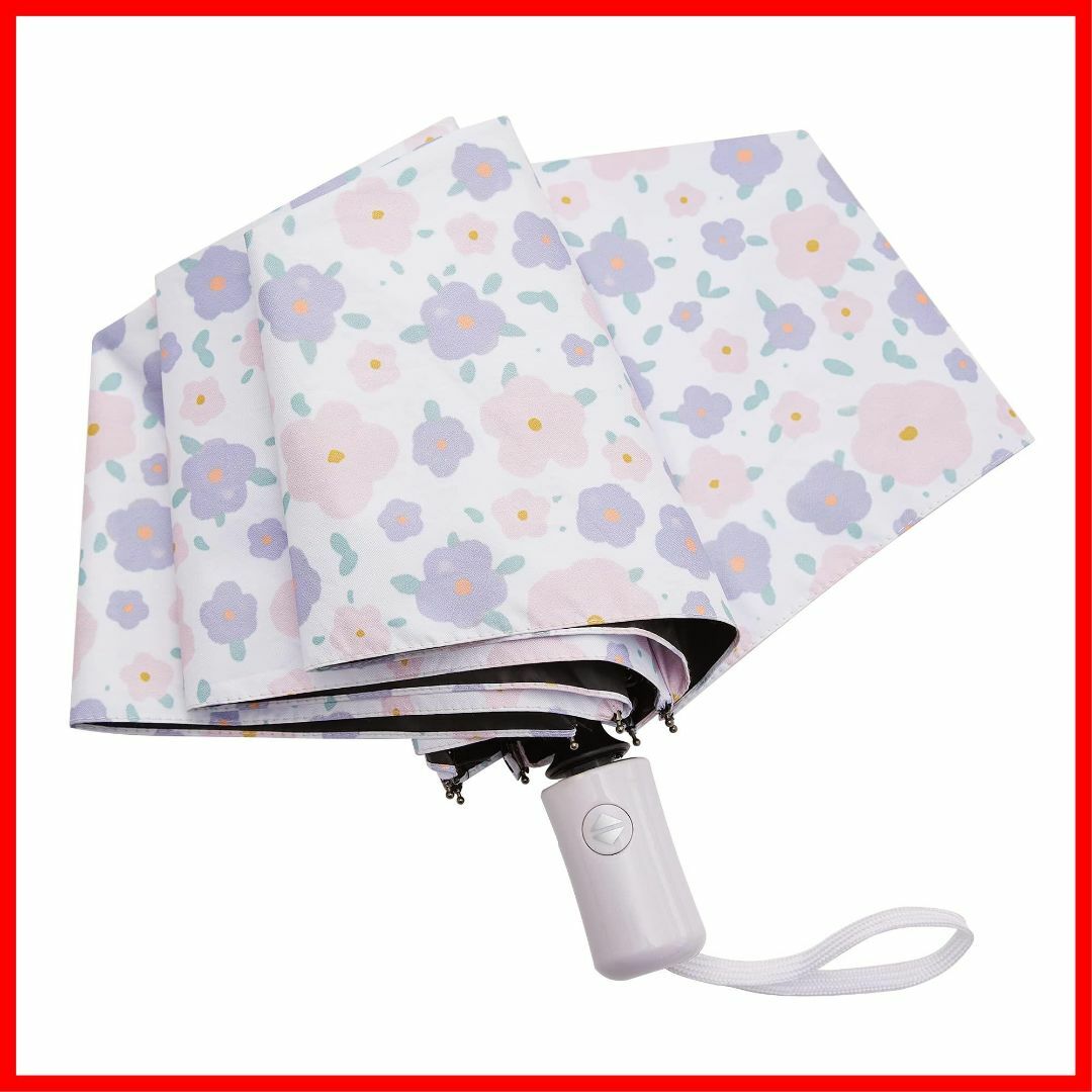 【色:白い花】【2023新登場】日傘 花 軽量 UVカット 強い遮光 自動開閉