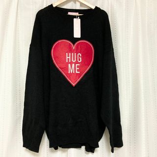 ダブルシー(wc)のWC　HUG ME ハートワッペンニット　ブラック　新品タグ付き(ニット/セーター)