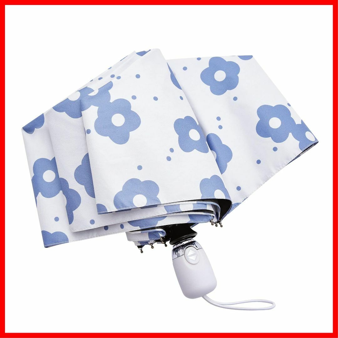 【色:青い花】【2023新登場】日傘 花 軽量 UVカット 強い遮光 自動開閉