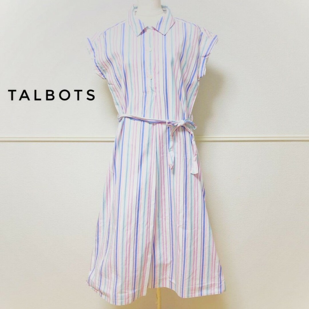 TALBOTS マルチカラーストライプ　シャツワンピース レディースのワンピース(ロングワンピース/マキシワンピース)の商品写真