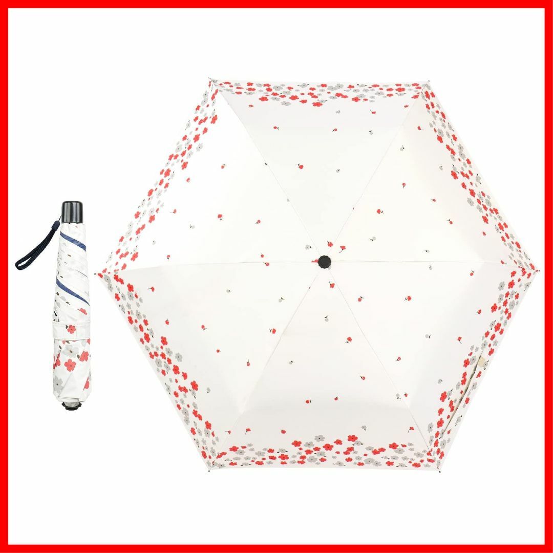 【色:赤い小花】LFLFWY日傘 晴雨兼用 超軽量 折りたたみ傘 UVカット遮光