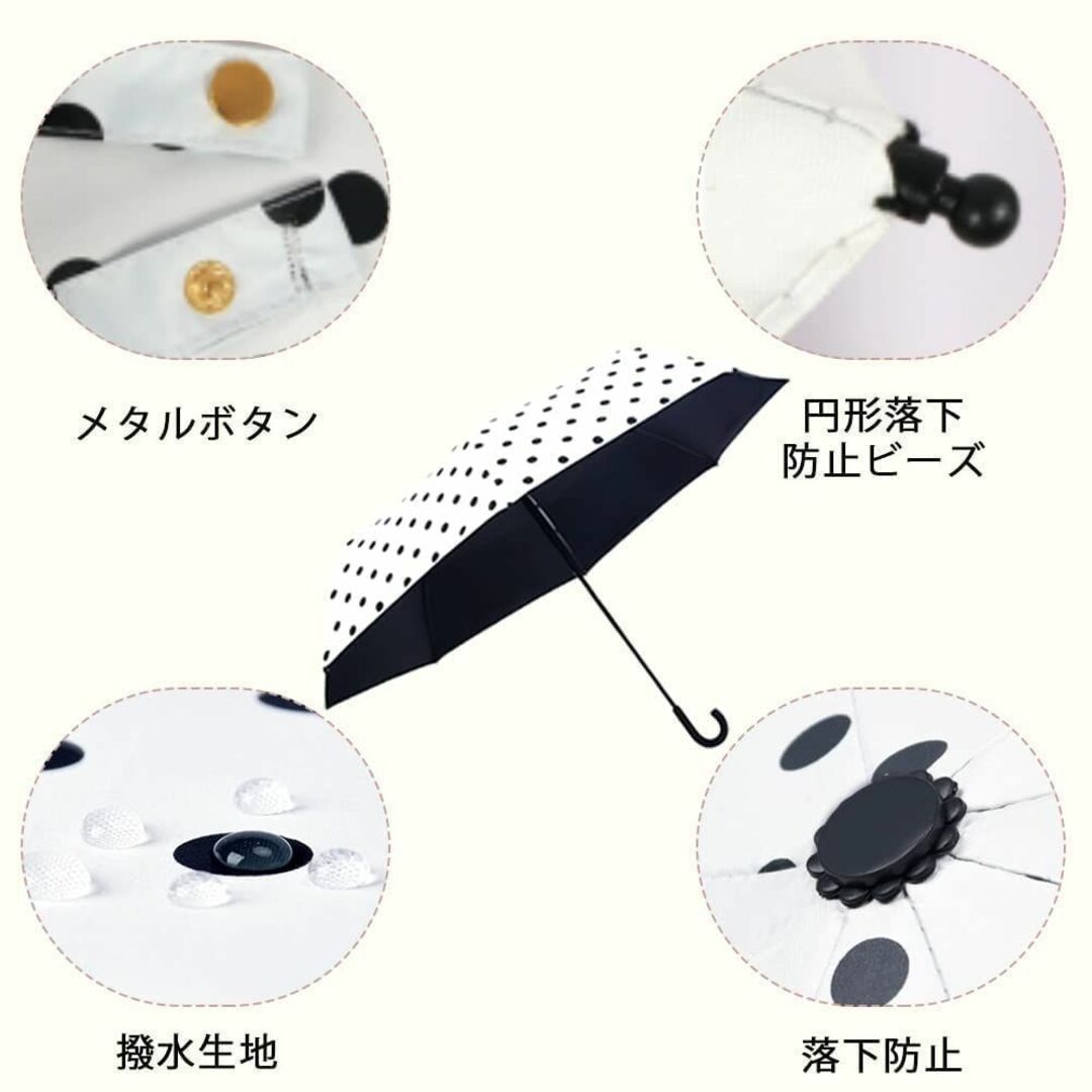 【色:ブラック】TSAYAWA おりたたみ傘 日傘兼用雨傘 レディース 日傘 u 5