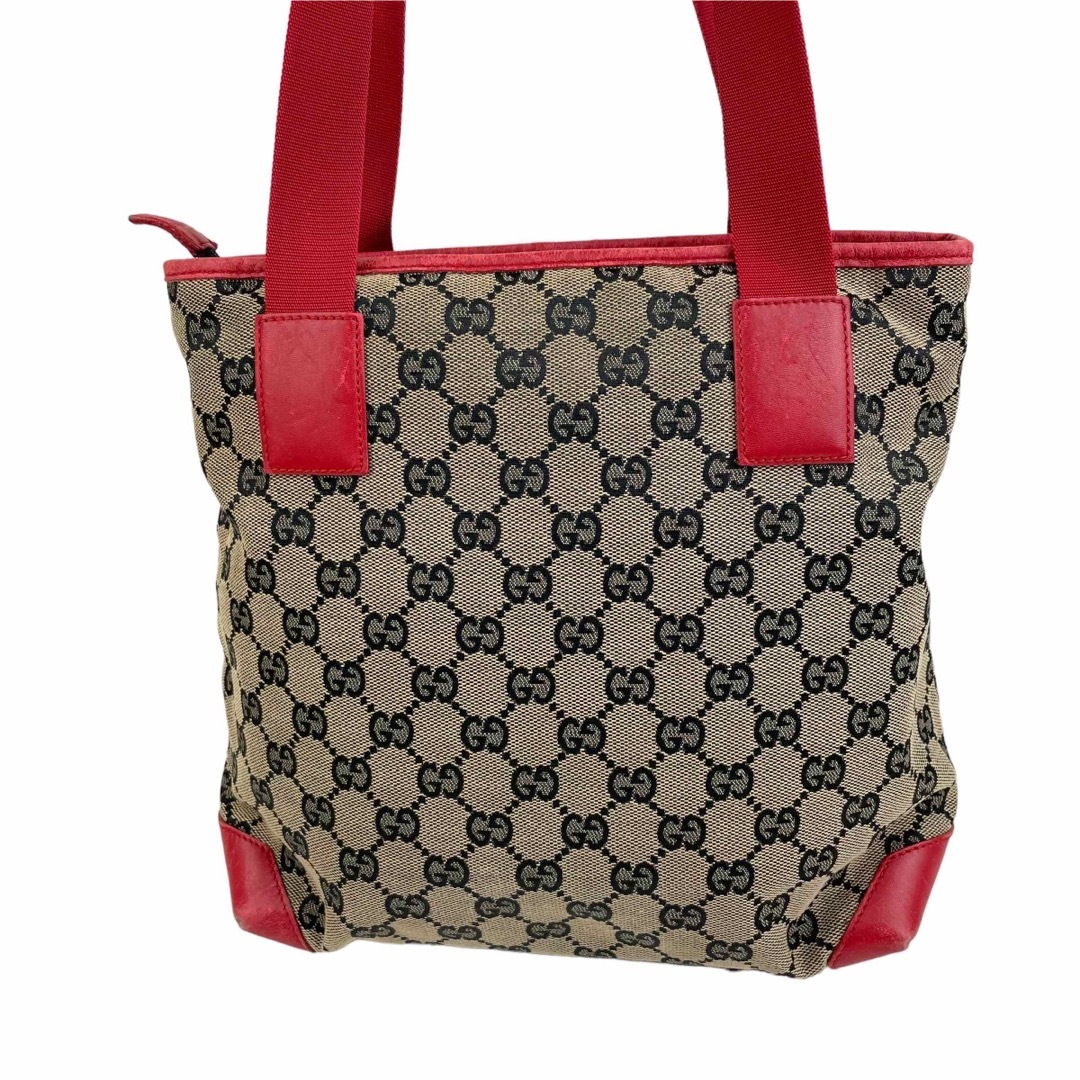 ✨良品✨ GUCCI グッチ トートバッグ GGキャンバス レザー 赤 レッド