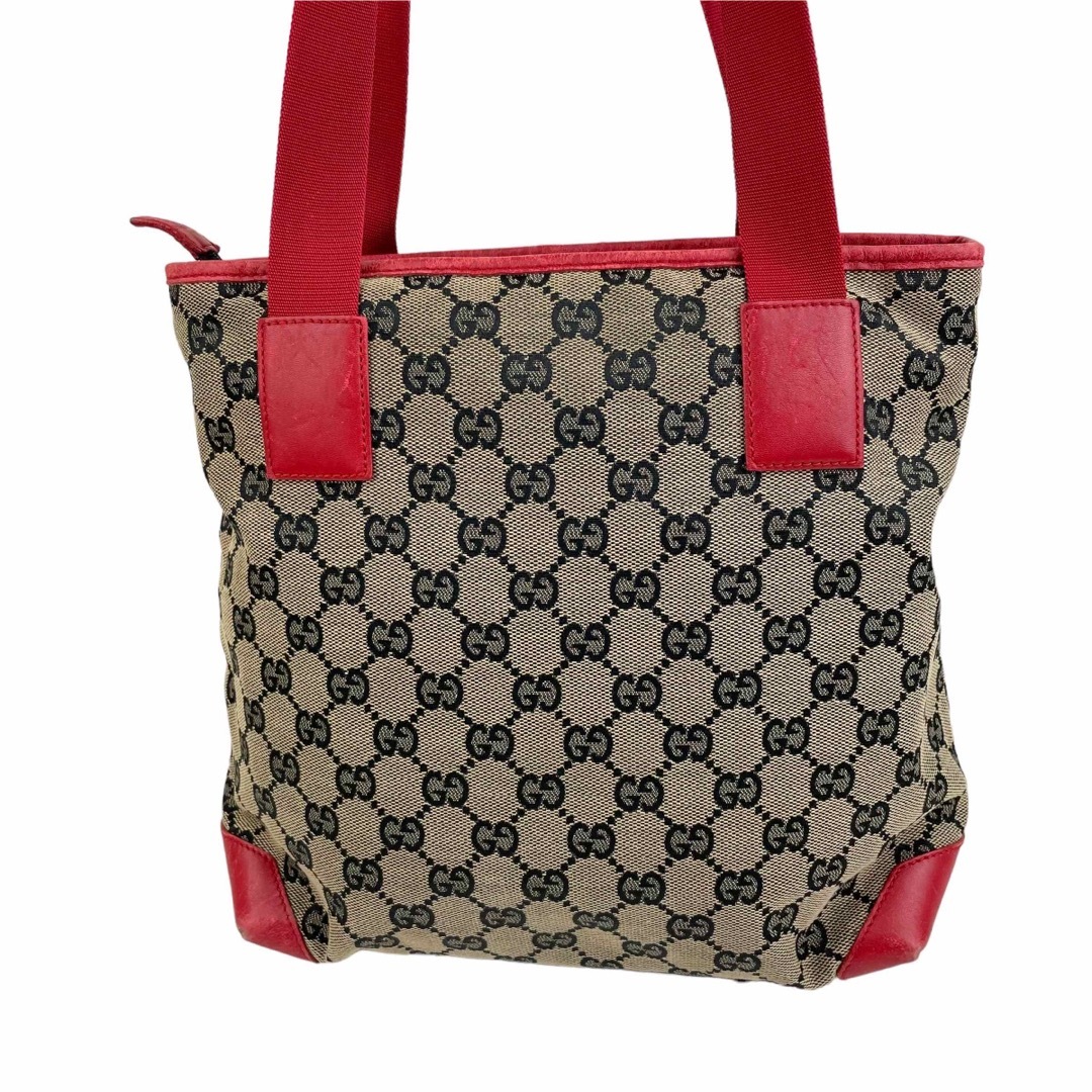 ✨良品 GUCCI グッチ トートバッグ GGキャンバス レザー 赤 レッド-