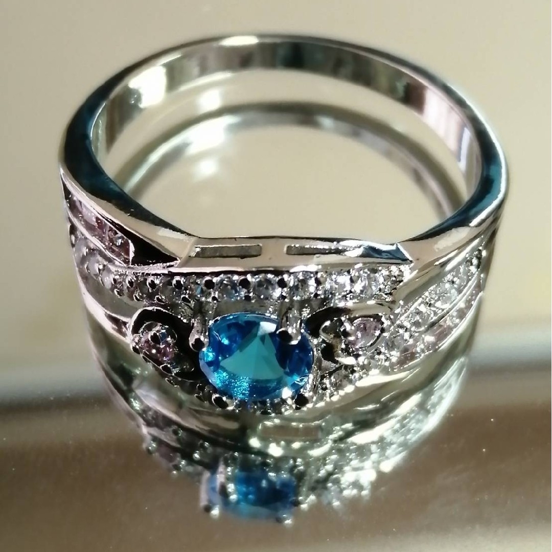 【SALE】リング レディース メンズ ブルー サファイア 指輪 24号 レディースのアクセサリー(リング(指輪))の商品写真