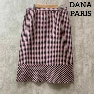 【未使用品】DANA PARIS ダナパリ　スカート　ピンクチェック　レディース(ひざ丈スカート)