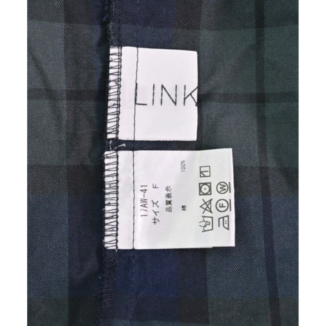 LINKABLE リンカブル シャツワンピース F 緑x紺(チェック) 2