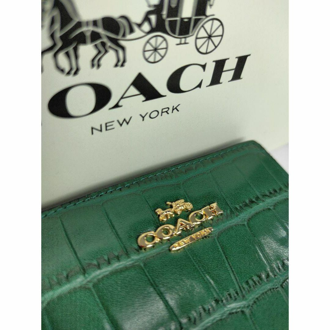 COACH - ⏹️未使用□C6092 スナップ ジップ ミニ財布 コーチ クロコ型
