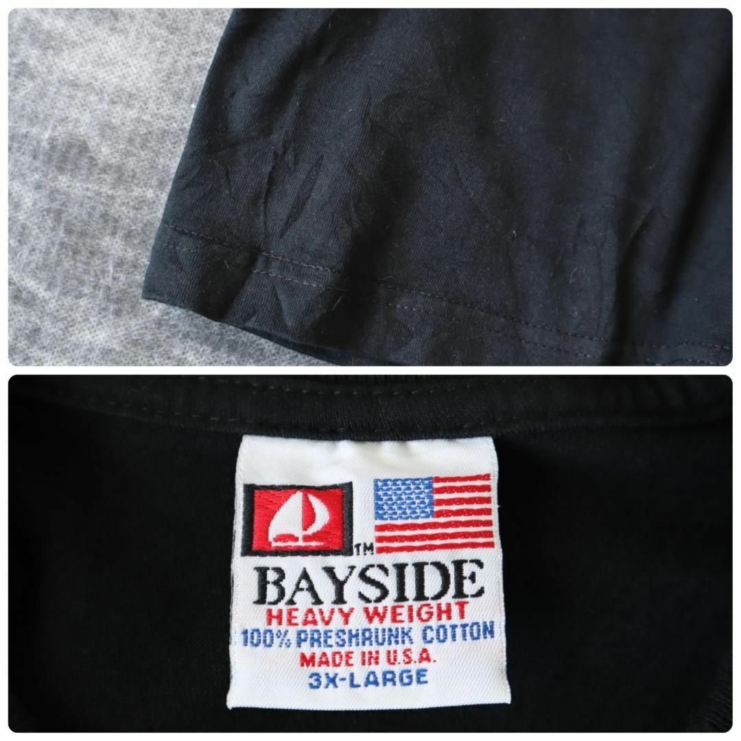 BAY SIDE(ベイサイド)の【BAYSIDE】バイカラー ポップ プリント ルーズ Tシャツ 黒 USA製 メンズのトップス(Tシャツ/カットソー(半袖/袖なし))の商品写真