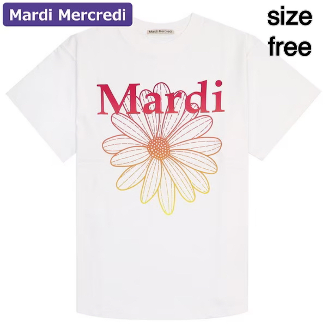 Mardi Mercredi マルディメクルディ　Tシャツ　ホワイトピンク